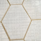 White Silver 12x12 Textured, Foiled Stone Hexagon Mosaic Tile