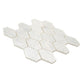 White Silver 12x12 Textured, Foiled Stone Hexagon Mosaic Tile - Sample