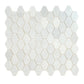 White Silver 12x12 Textured, Foiled Stone Hexagon Mosaic Tile