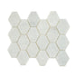 White Silver 12x12 Textured, Foiled Stone Hexagon Mosaic Tile