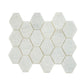 White Silver 12x12 Textured, Foiled Stone Hexagon Mosaic Tile - Sample