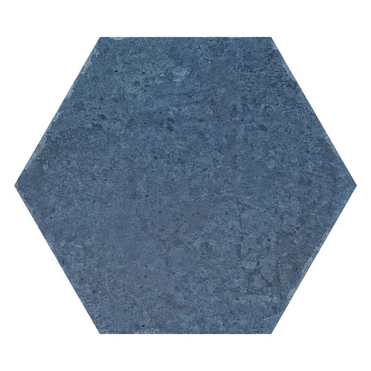 Slate Blue 9 x 11 Matte Porcelain Hexagon Tile - Sample