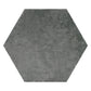 Charcoal gray matte porcelain hexagon tile 9x11 inches with textured surface