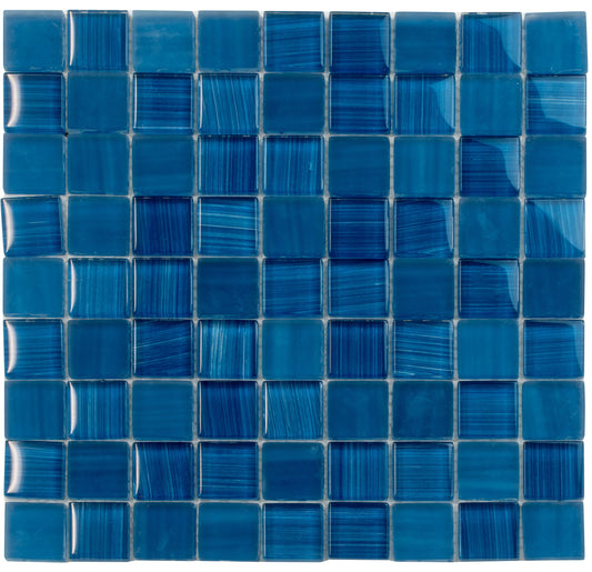 Cerulean Blue 11x11 Glossy, Matte Glass Mosaic Tile