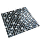 Blue 12 x 12 Glossy, Textured Glass, Metal Mosaic Tile