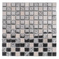 Light Gray 12 x 12 Polished, Textured Glass, Stone Mosaic Tile