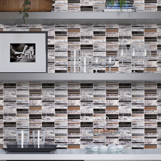 Gray and Gold 12 x 12 Polished, Textured Glass, Stone Mosaic Tile - Sample