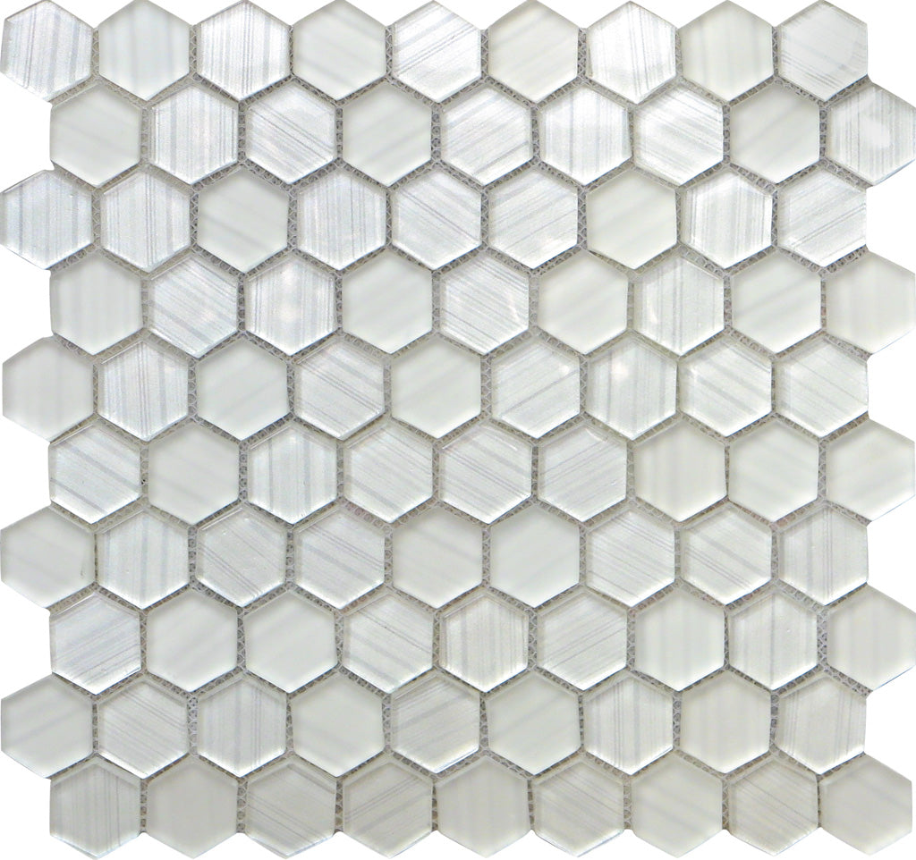 White 12 x 12 Glossy, Matte Glass Mosaic Tile