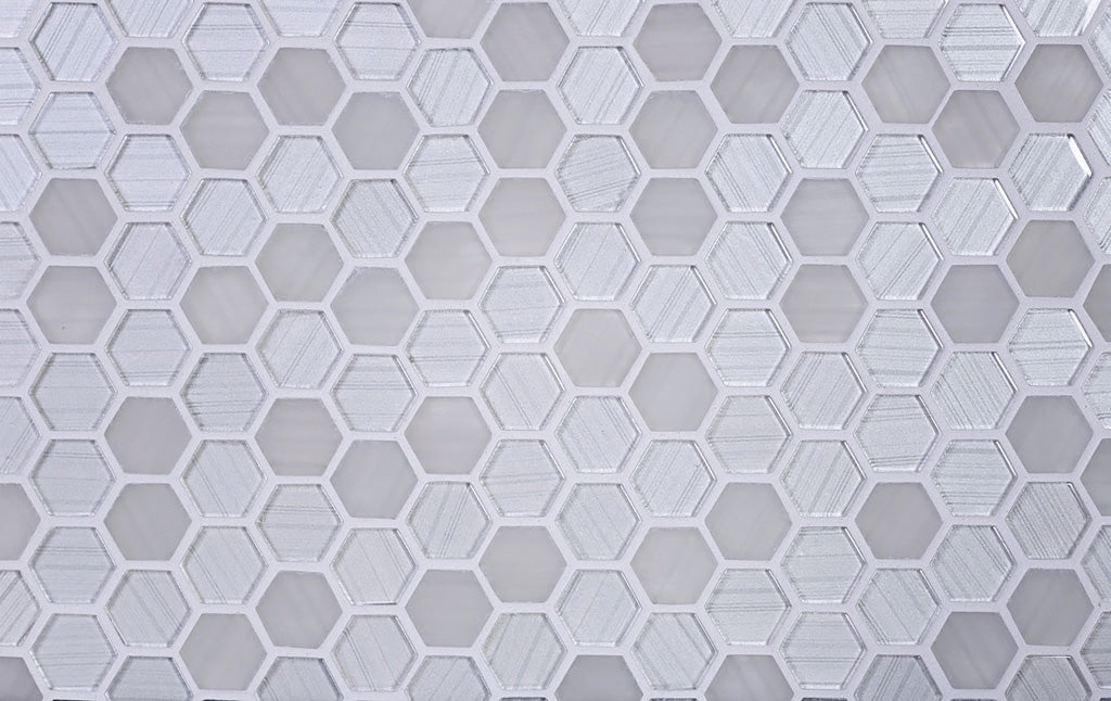 White 12 x 12 Glossy, Matte Glass Mosaic Tile