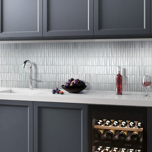 Blue and Gray 12 x 12 Glossy, Matte Glass Mosaic Tile - Sample