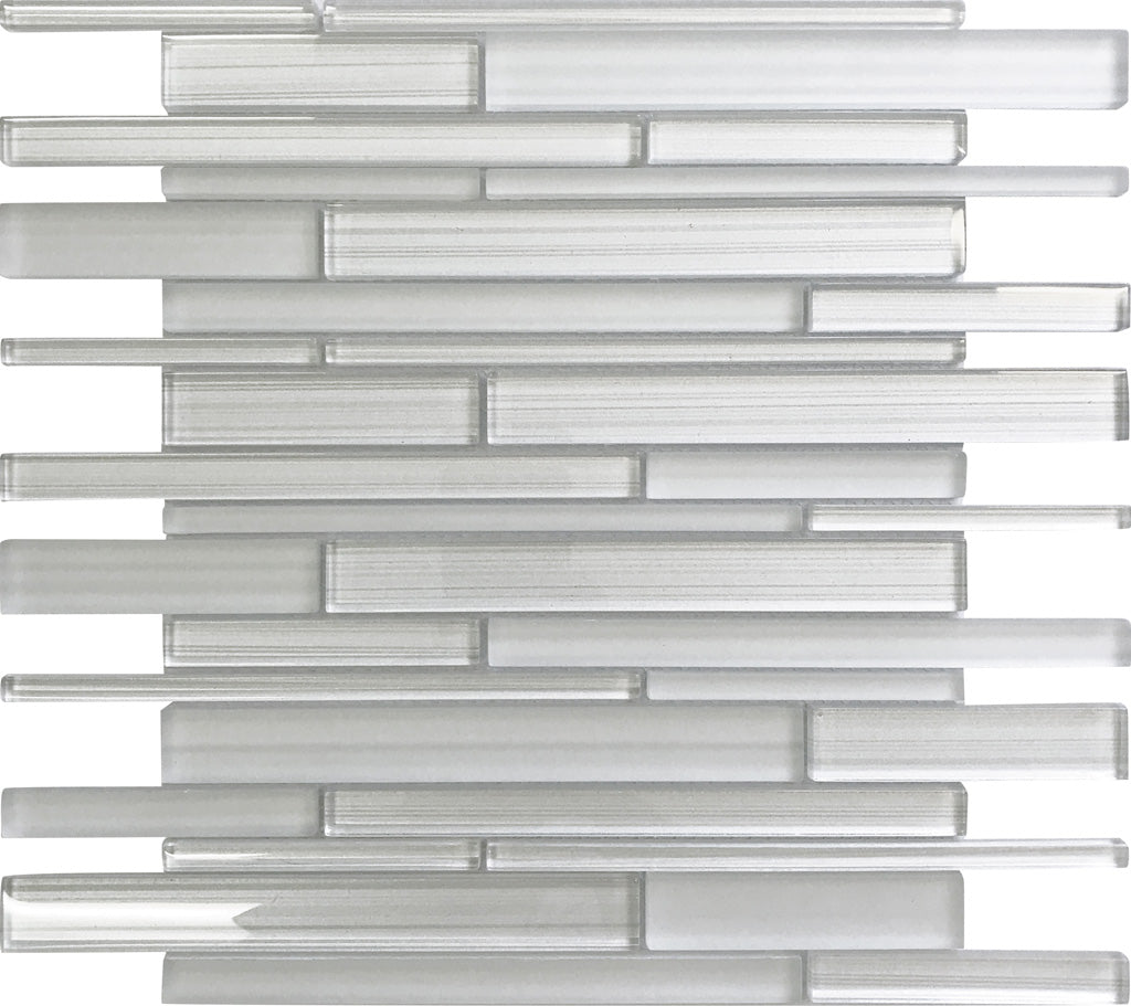 White 12 x 12 Glossy, Matte Glass Mosaic Tile