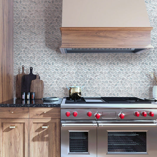 Light Blue 12 x 12 Glossy, Matte Glass Mosaic Tile - Sample