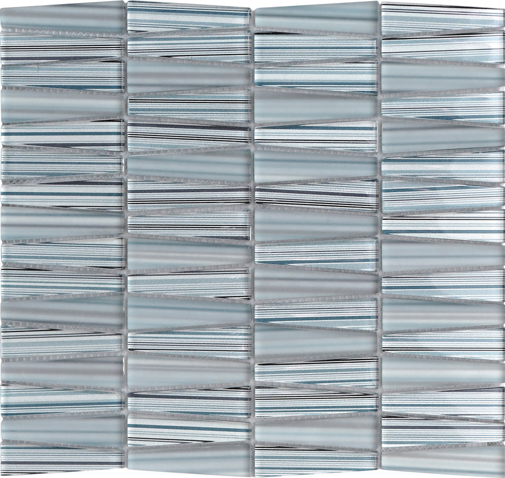 Blue and Gray 12 x 12 Glossy, Matte Glass Mosaic Tile