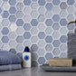 Blue and Gray 12 x 12 Glossy, Matte Glass Mosaic Tile