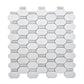 White, Blue 12x12 Polished Stone Mosaic Tile