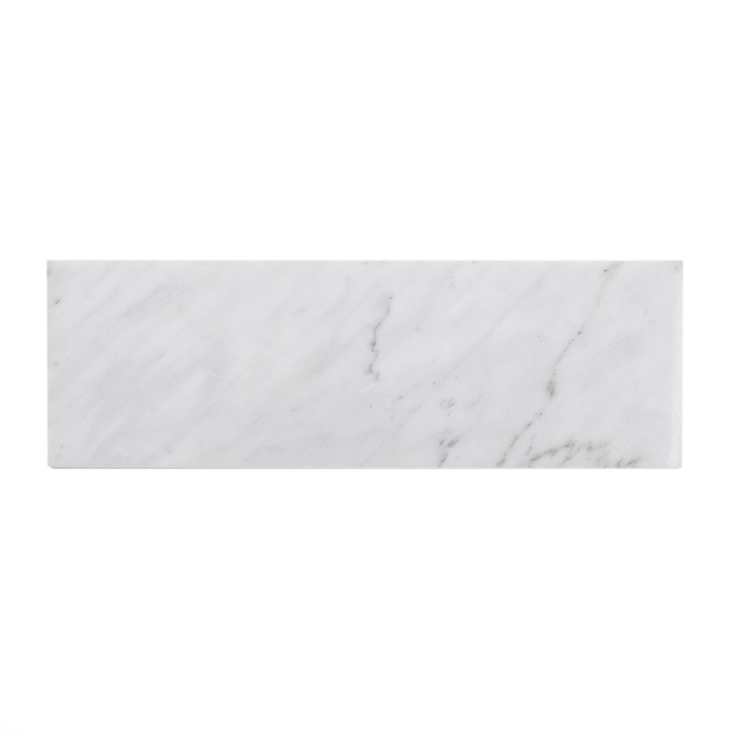 White 4 x 12 Polished Marble Subway Tile