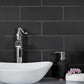 Black 4 x 12 Honed Marble Subway Tile