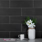 Black 4 x 12 Honed Marble Subway Tile