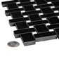 Black 12x12 Polished Stone Mosaic Tile Sample