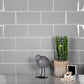 Gray 3 x 6 Glossy Glass Subway Tile