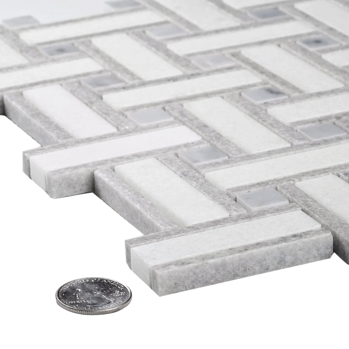 Gray 12x12 Polished Stone Mosaic Tile Sample
