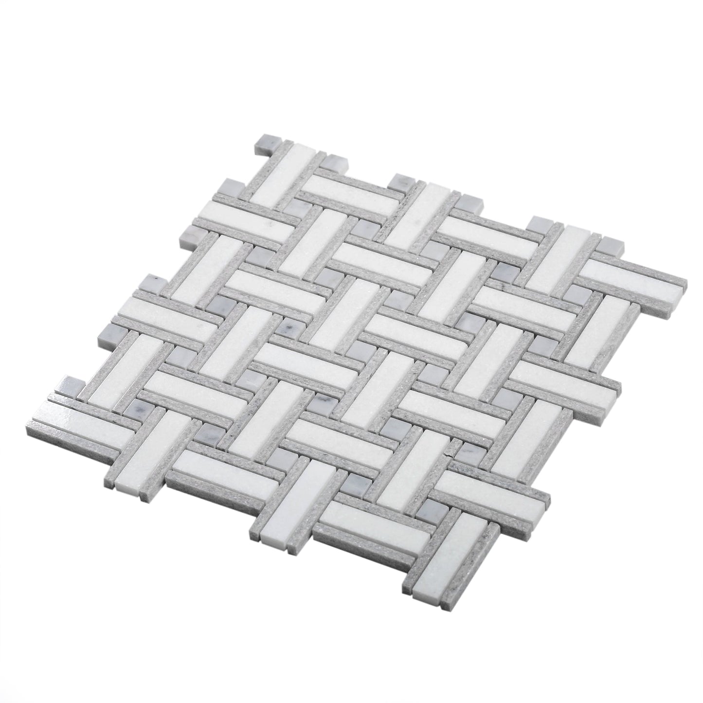 Gray 12x12 Polished Stone Mosaic Tile