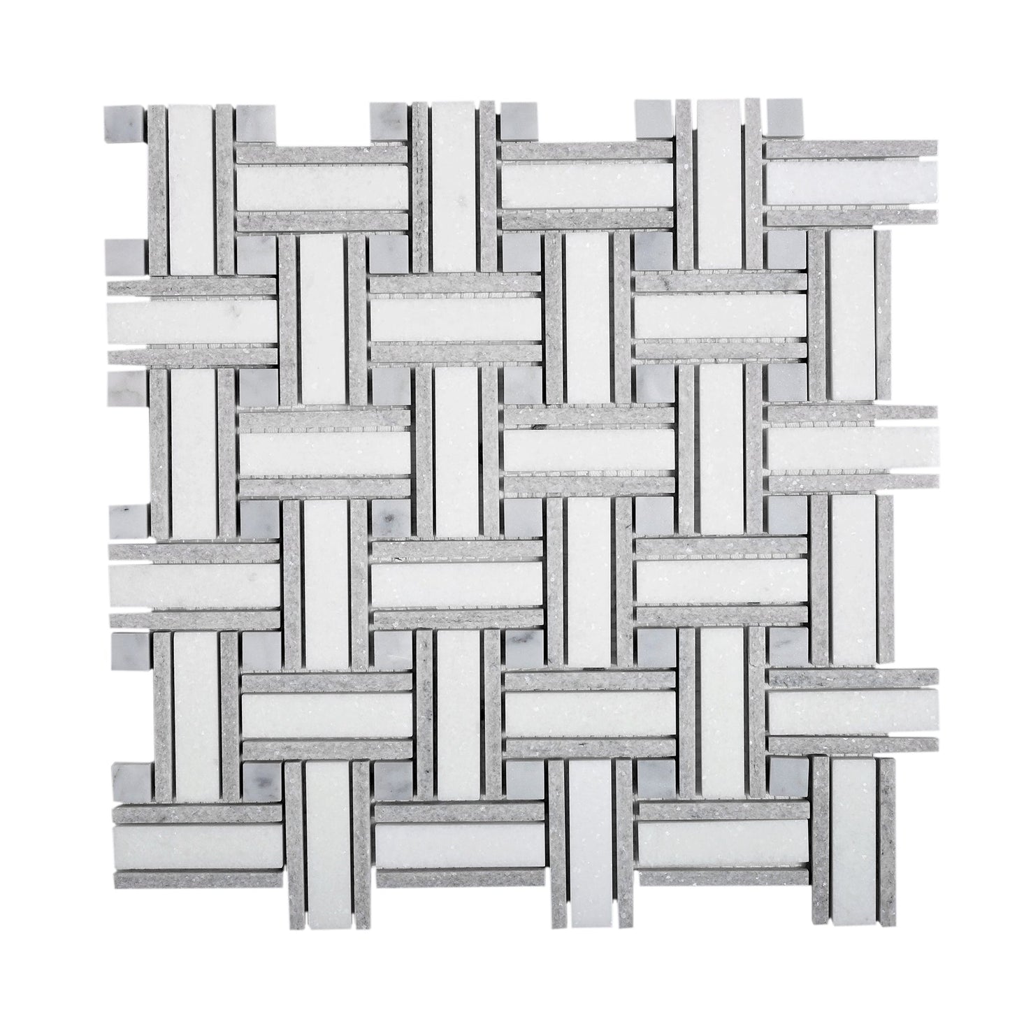 Gray 12x12 Polished Stone Mosaic Tile
