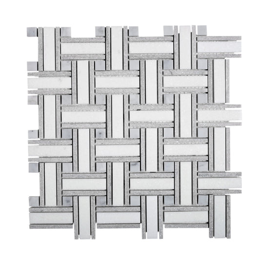 Gray 12x12 Polished Stone Mosaic Tile