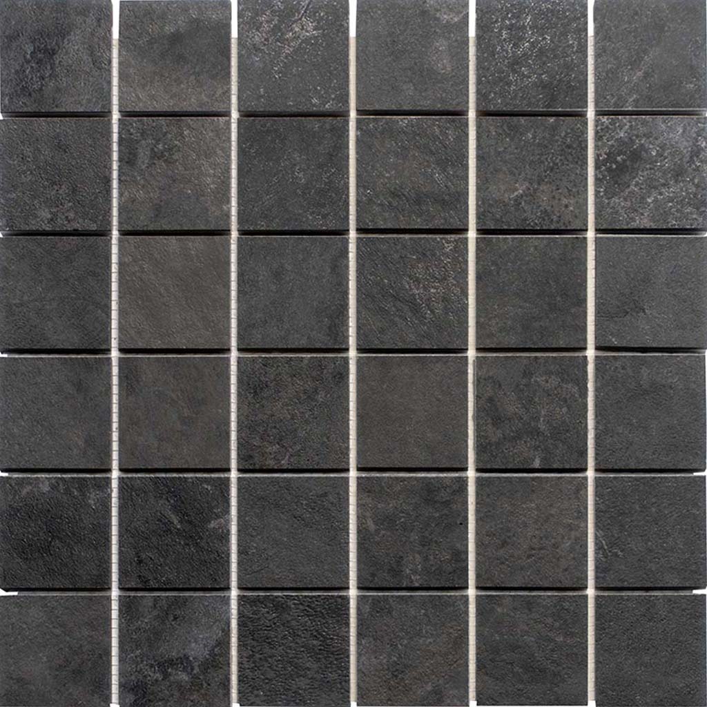 Slate Black 12 x 12 Matte Porcelain Mosaic Tile