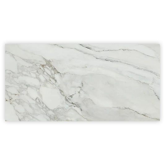 White with Gray Veins 24 x 48 Polished Porcelain Large Tile - Sample