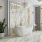 White with Sage Green Veins 24 x 48 Polished Porcelain Large Tile - Sample