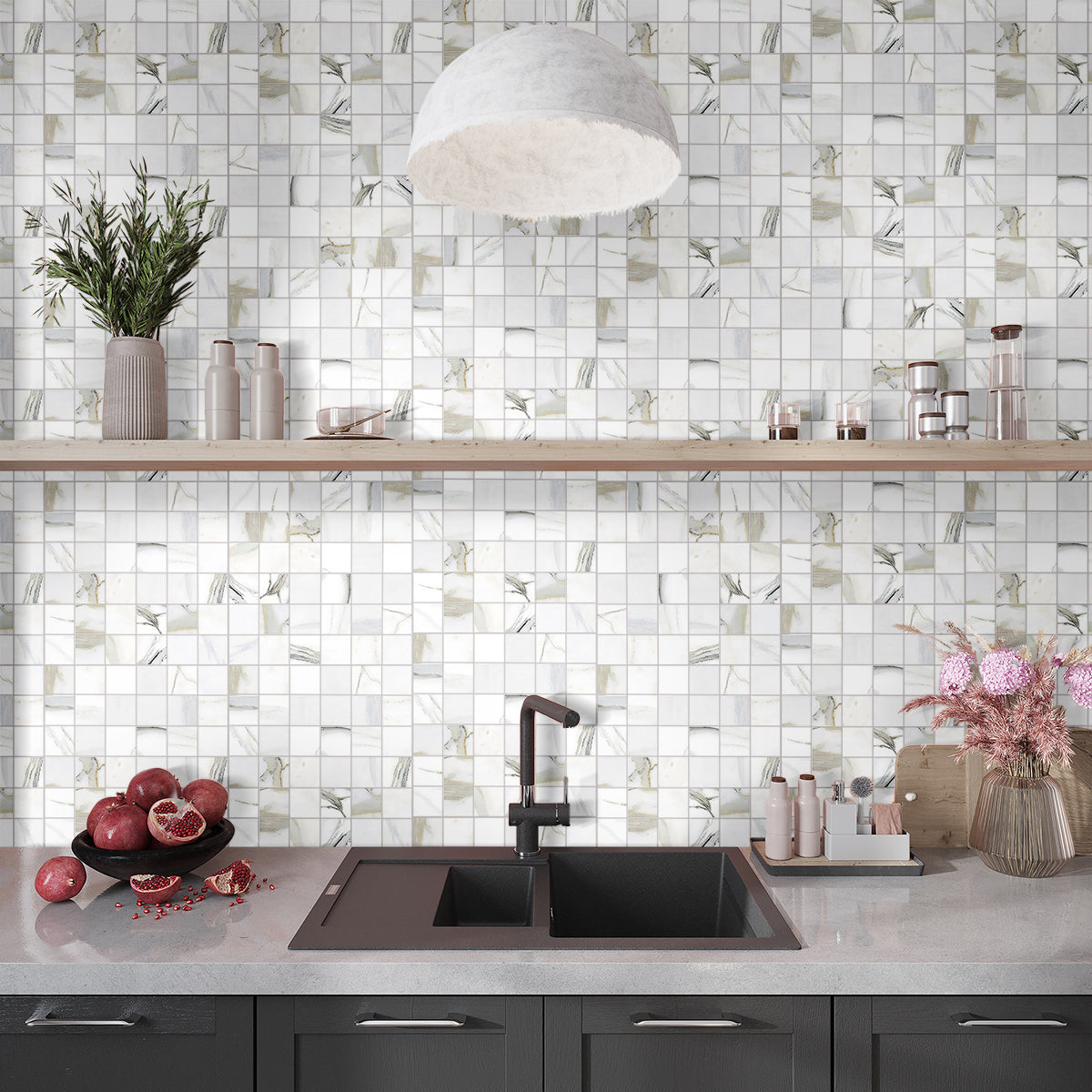 White 12 x 12 Matte Porcelain Mosaic Tile