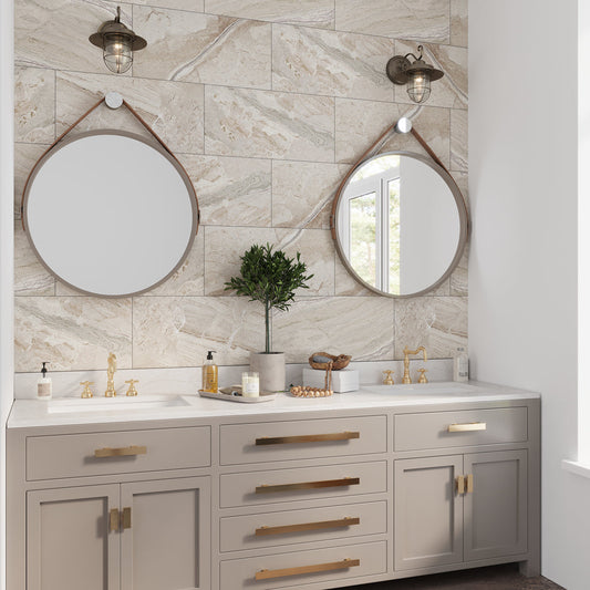 Beige 12 x 24 Matte Porcelain Large Tile - Sample