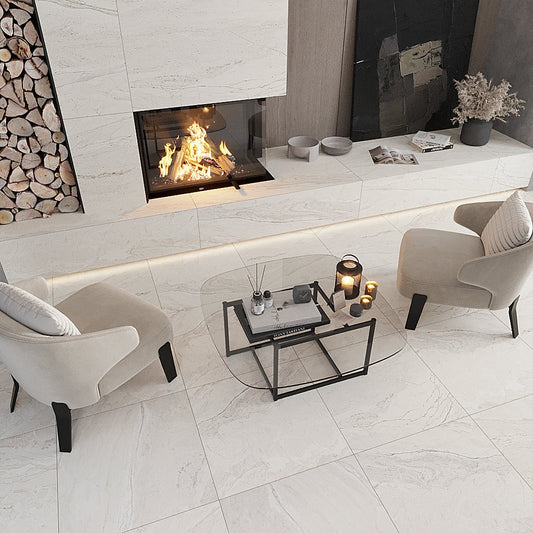 Stone Beige 24 x 24 Matte Porcelain Large Tile - Sample