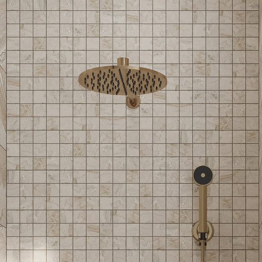 Beige 12 x 12 Matte Porcelain Mosaic Tile