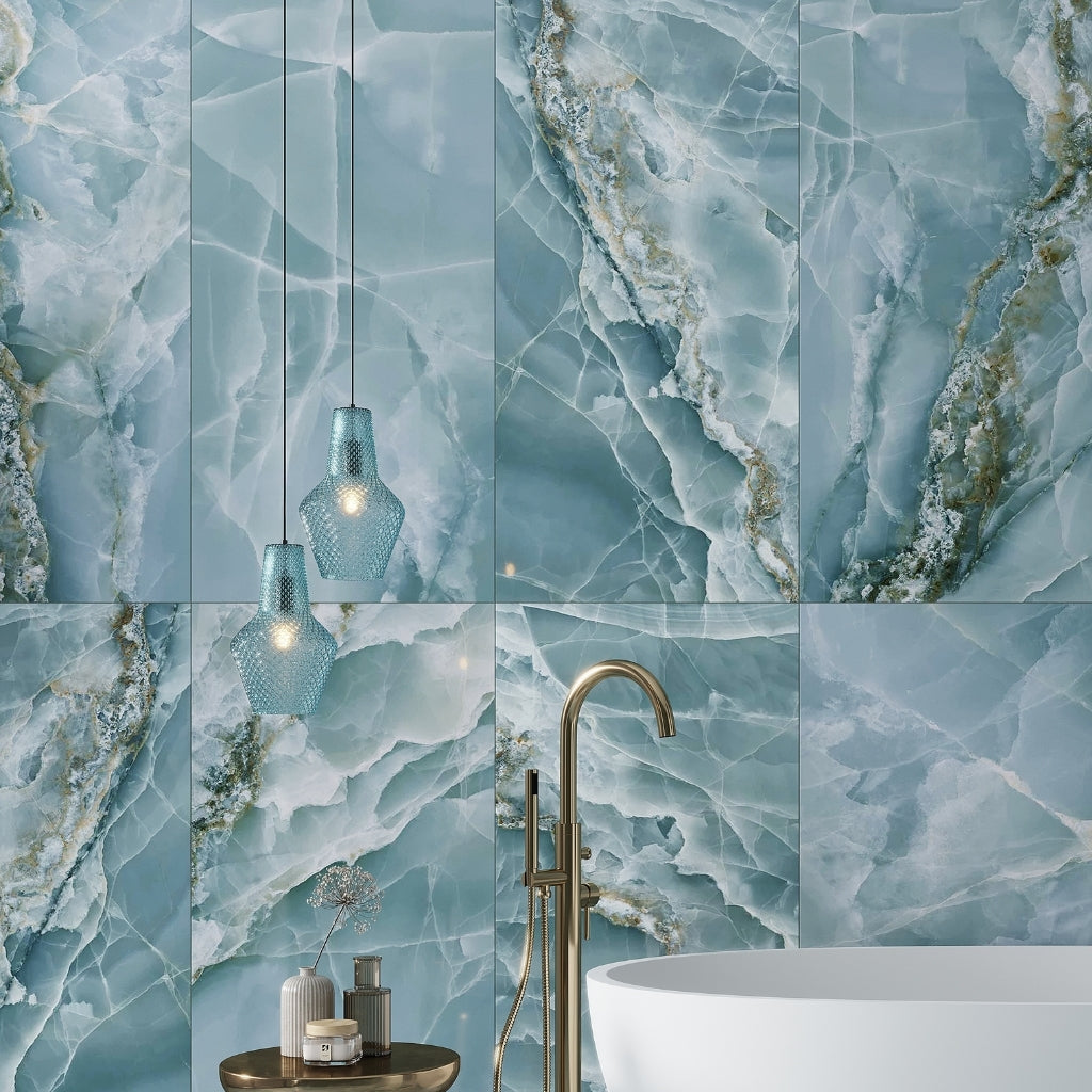 Green 36 x 36 Lappato Porcelain Large Tile