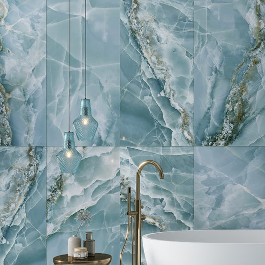 Green 36 x 36 Lappato Porcelain Large Tile