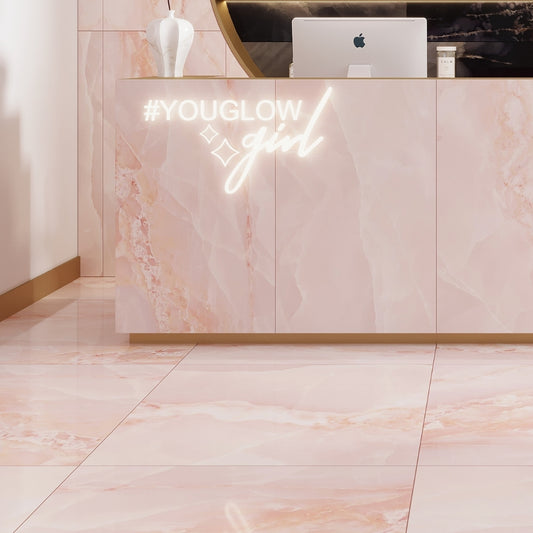 Crepe Pink 36 x 36 Lappato Porcelain Large Tile