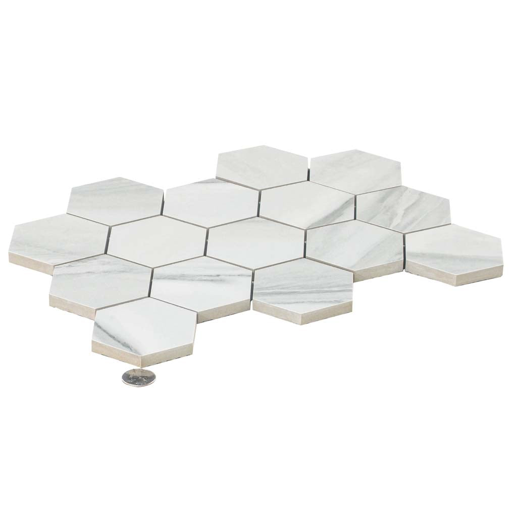 Cotton White 9 x 13 Polished Porcelain Mosaic Tile