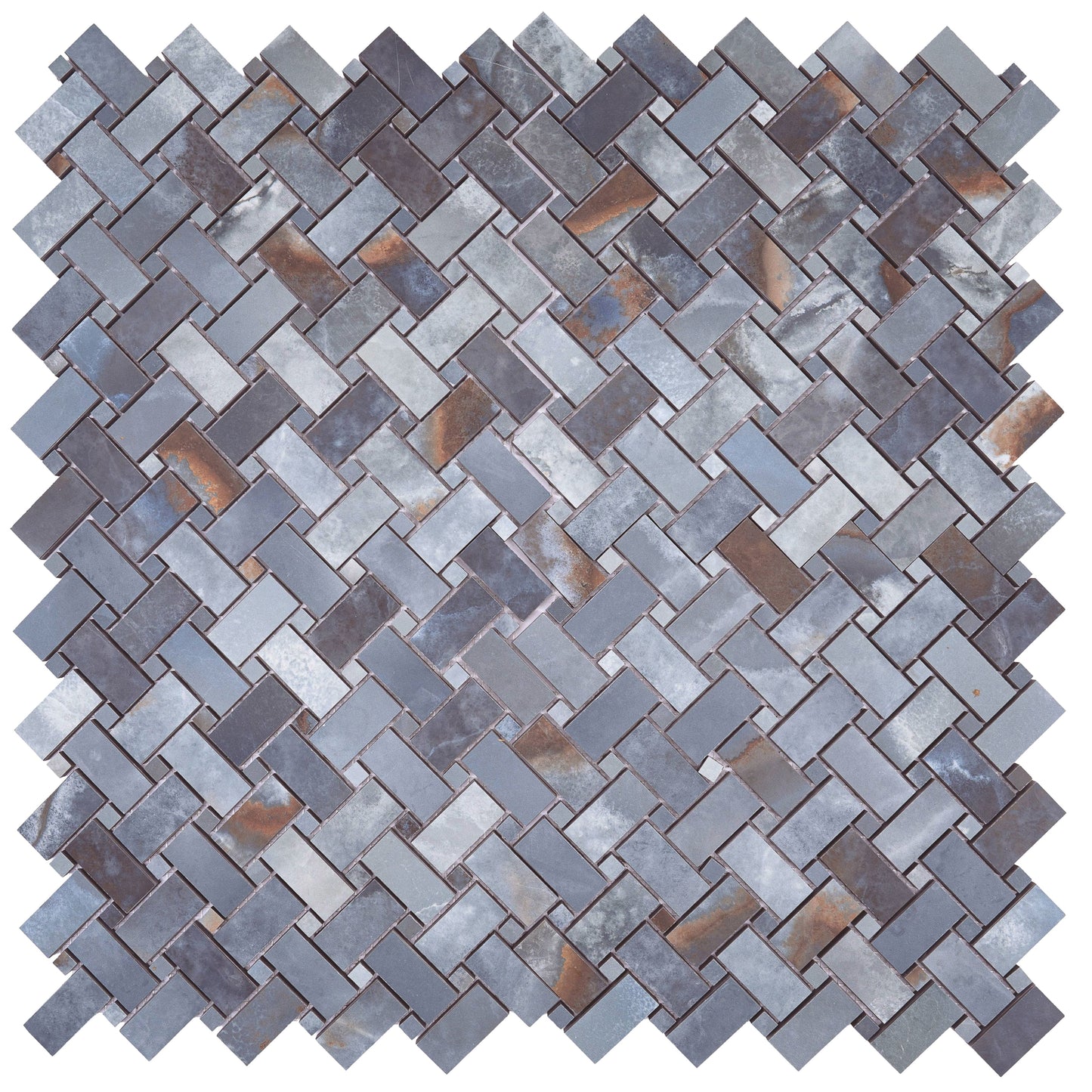 Blue 12 x 12 Matte Porcelain Mosaic Tile