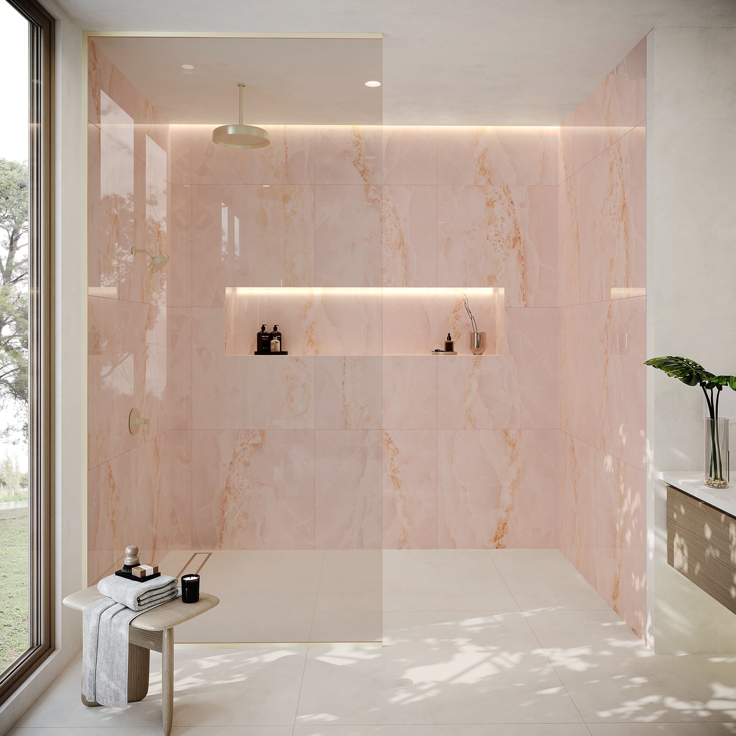 Crepe Pink 36 x 36 Lappato Porcelain Large Tile
