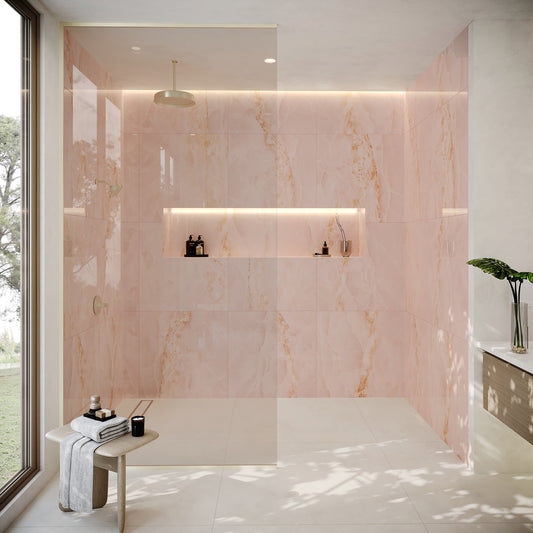 Crepe Pink 36 x 36 Lappato Porcelain Large Tile