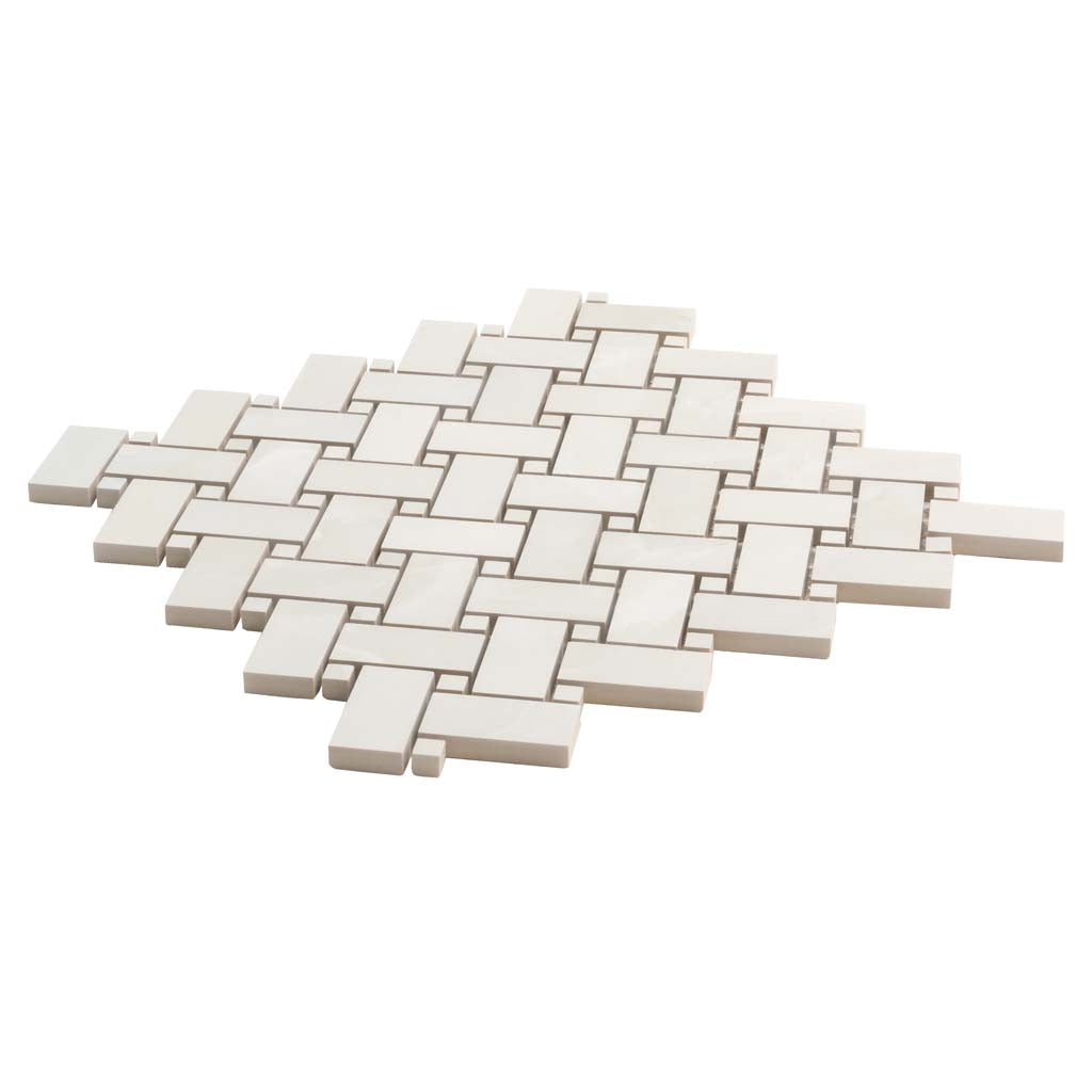 Alabaster White 12 x 12 Matte Porcelain Mosaic Tile