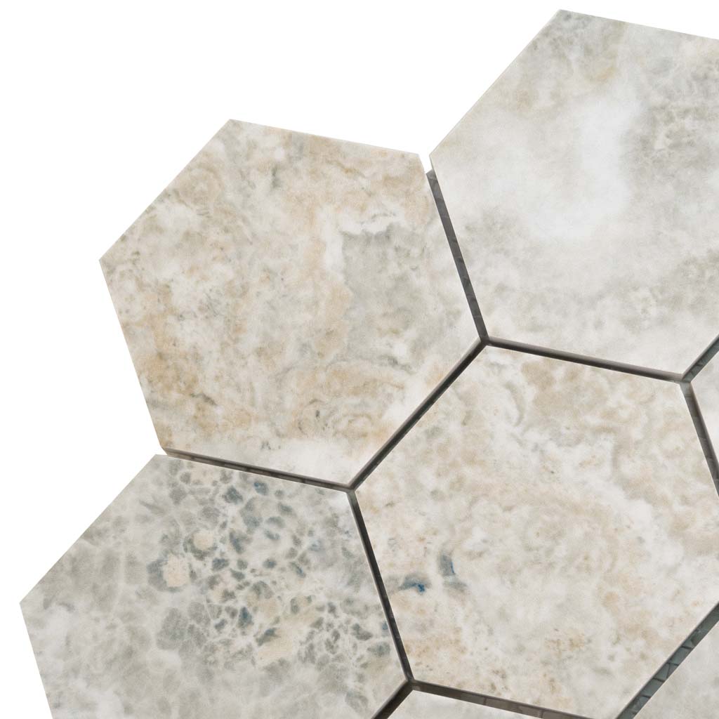 Light Taupe Beige 9 x 13 Polished Porcelain Mosaic Tile