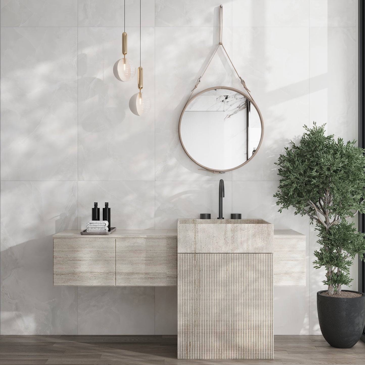 Ivory Pearl White 24x48 Honed Porcelain Large Tile