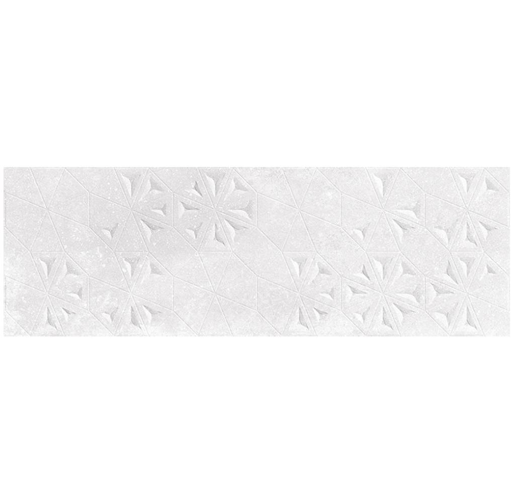 White 12 x 36 Matte Ceramic Floral Large Tile