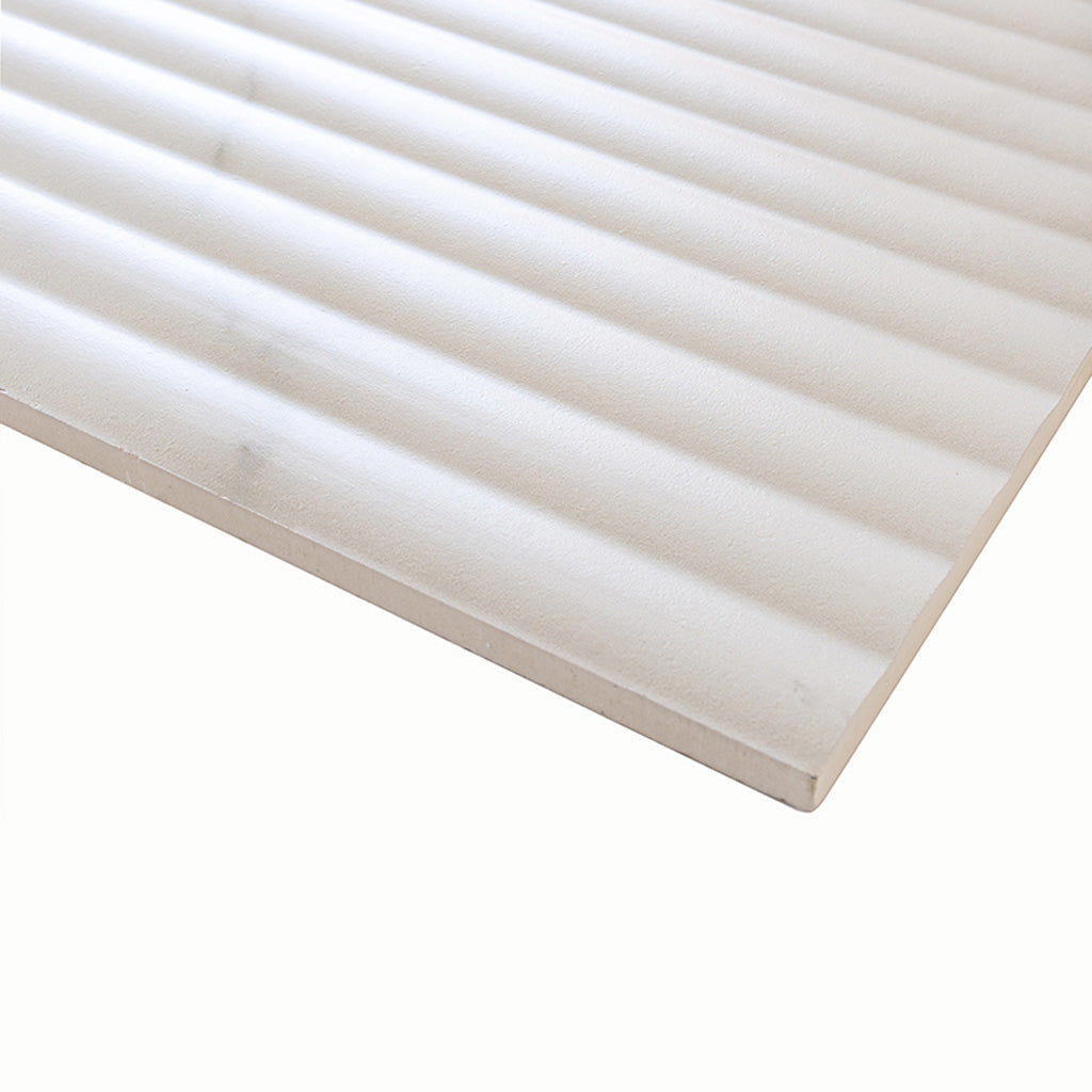 White 12 x 36 Matte Ceramic Fluted Large Tile