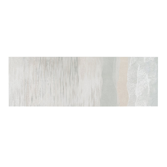 Misty Blue, Ivory Cream 16x48 Matte Ceramic Large Tile