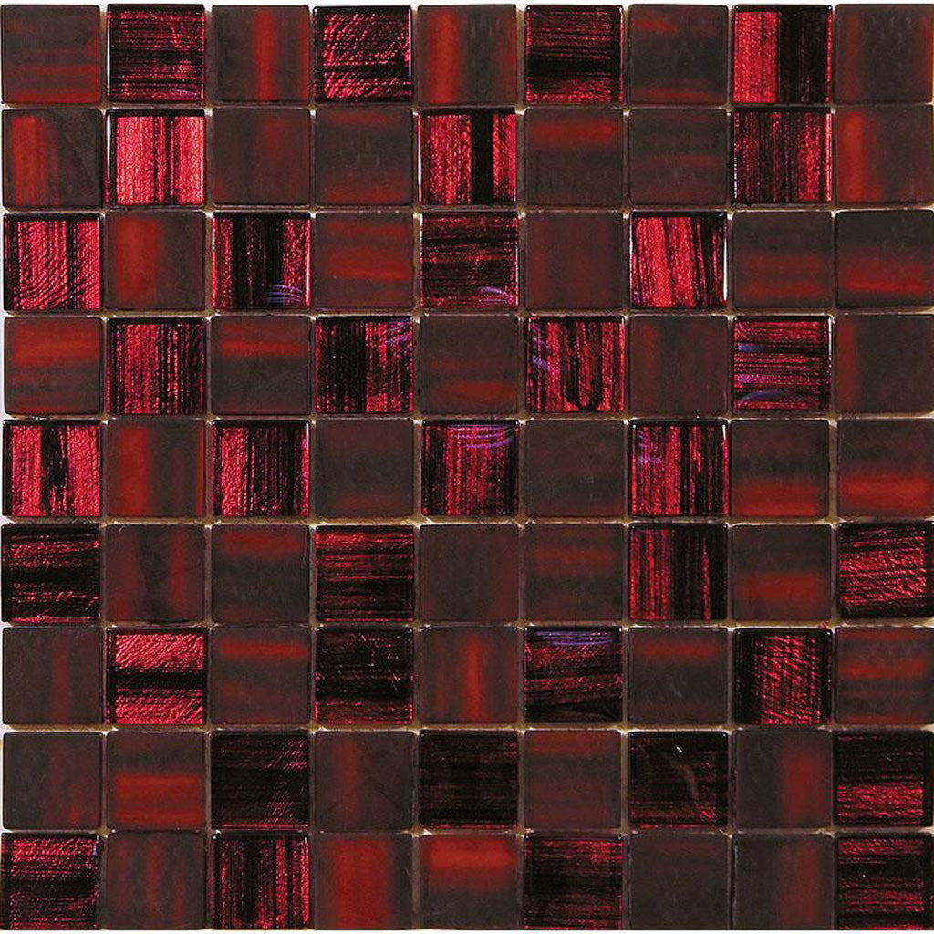 Jam Red 11 x 11 Glossy, Matte Glass Mosaic Tile