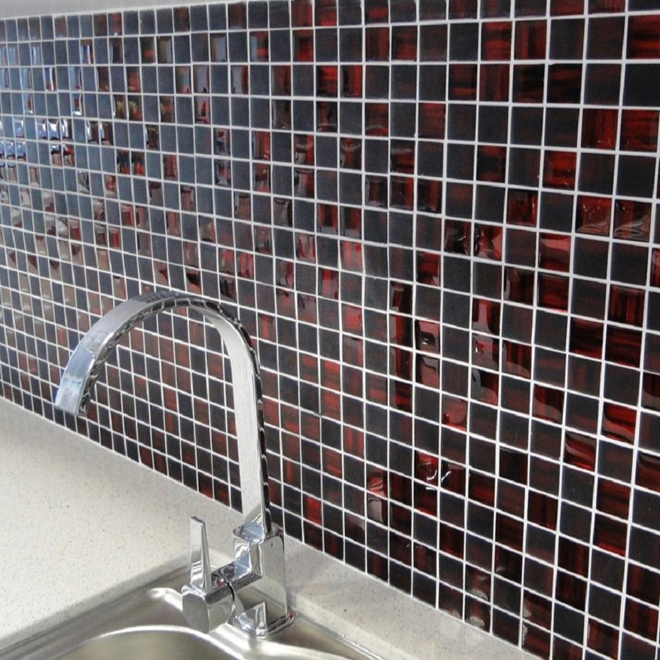 Jam Red 11 x 11 Glossy, Matte Glass Mosaic Tile